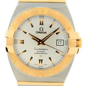 Omega 38mm Men's Constellation Double Eagle SS/ 18K Co-Axial Watch- 1203.30.00!